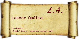Lakner Amália névjegykártya